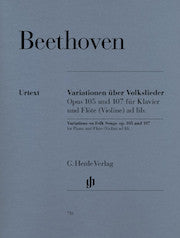 Variations on Folk Songs for Piano and Flute (Violin) ad lib. op. 105 and 107 by Beethoven, Ludwig van HN716 upc 9790201807164