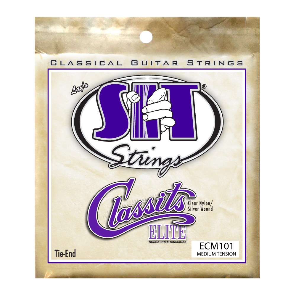 ECM101 MEDIUM TENSION CLASSITS ELITE SILVER WOUND TIE END      SIT STRING