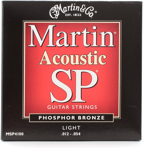 Martin MSP-4100 SP 92/8 Phosphor Bronze Light Acoustic Strings   upc 729789341004