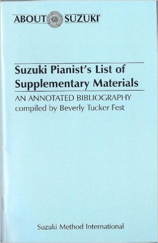 Suzuki pianist's list of supplementary materials   upc 029156679144