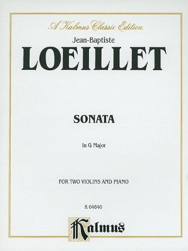 Jean Baptiste Loeillet Sonata In G Major For Two Violins and Piano   upc 654979049531
