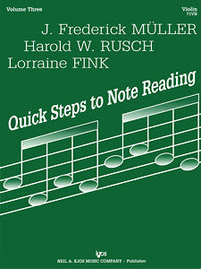Quick Steps To Notereading, Vol 3, Violin KJOS 71VN   upc