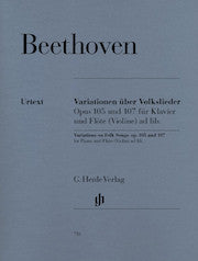 Variations on Folk Songs for Piano and Flute (Violin) ad lib. op. 105 and 107     by Beethoven, Ludwig van HN716   upc 9790201807164