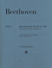 Piano Sonata (Les Adieux) No. 26 E flat major op. 81a [Les Adieux]     by Beethoven, Ludwig van HN723   upc 9790201807232