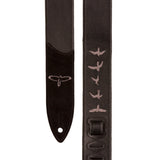 PRS Premium Leather Strap  Birds Emroidery  Black ACC-3166