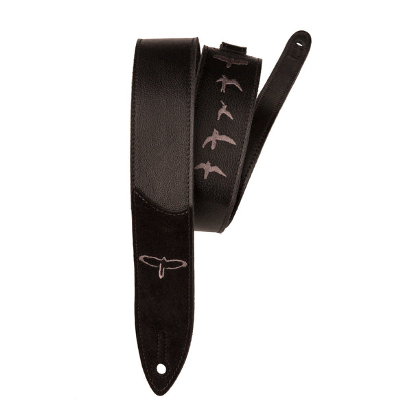 PRS Premium Leather Strap  Birds Emroidery  Black ACC-3166